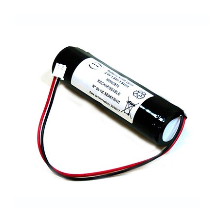 Batterie pour BAES - 2,4V - 1,6Ah - Bâton - Cellules SC - Sortie JST