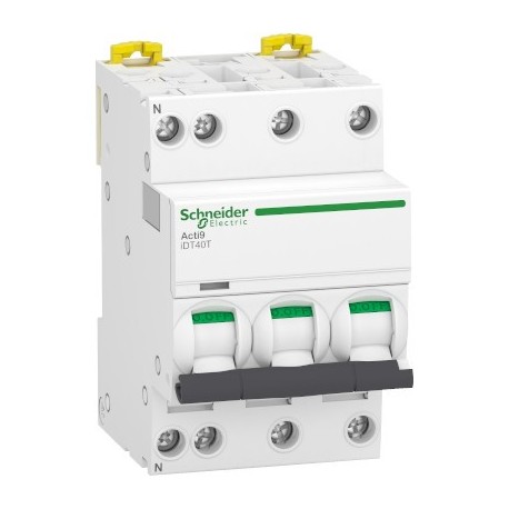 Disjoncteur 20A - iDT40T Acti9 - 6kA - courbe C - 3P+N