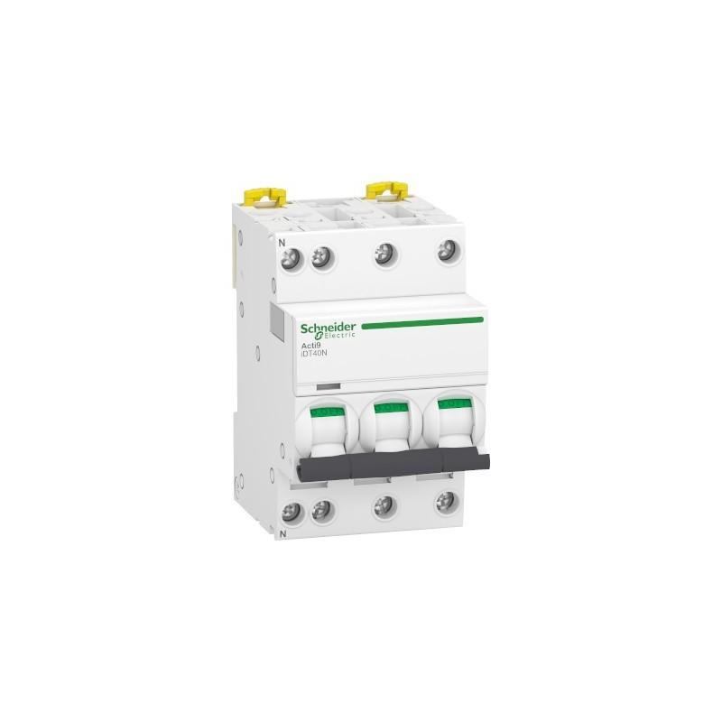                         Disjoncteur 10A - iDT40N Acti9 - 10kA - courbe D - 3P+N