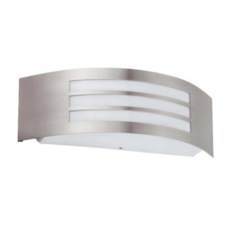 Applique murale horizontale LED Vision El - E27 - 1x12W - Sans ampoule - IP44 - Inox (lignes horizontale)