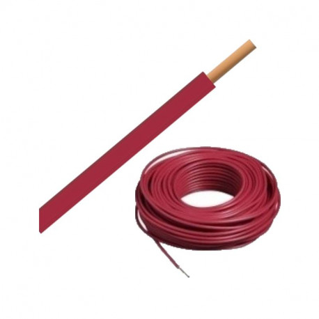 FIL - H07 VU  - 2,5mm² - ROUGE - (bobine  de 100m)