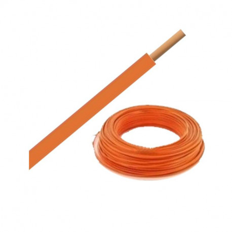 FIL - H07 VU  - 1,5mm² - ORANGE - (bobine de 100m)