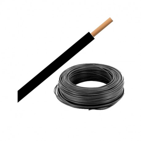 FIL - H07 VU  - 2,5mm² - NOIR - (bobine de 100m)