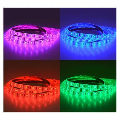 RUBAN LED - 14,4W/M - 12VDC - RGB - 5M - IP65