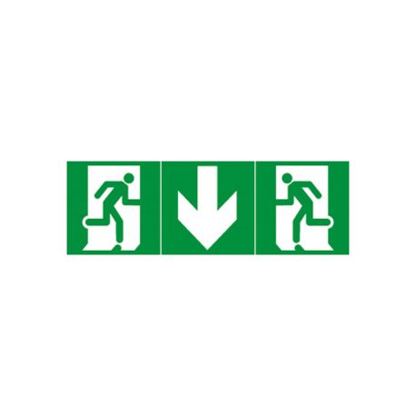 ETIQUETTE SORTIE DE SECOURS - DROITE/GAUCHE/BAS/HAUT - (lot de 3)