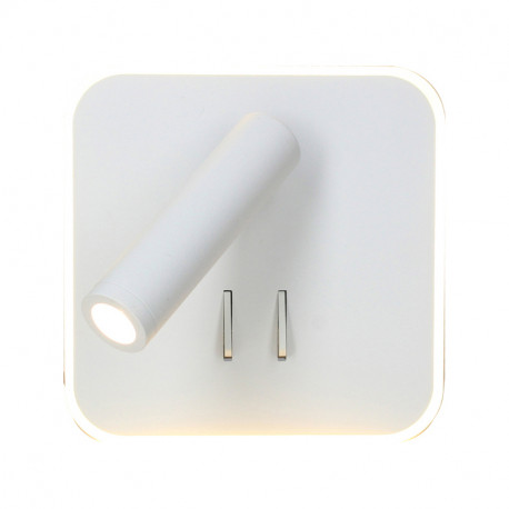 APPLIQUE + LISEUSE - JAZZ 2 - INTER - 11W/3W - 827 - 770LM/210LM - BLANC - CARRE