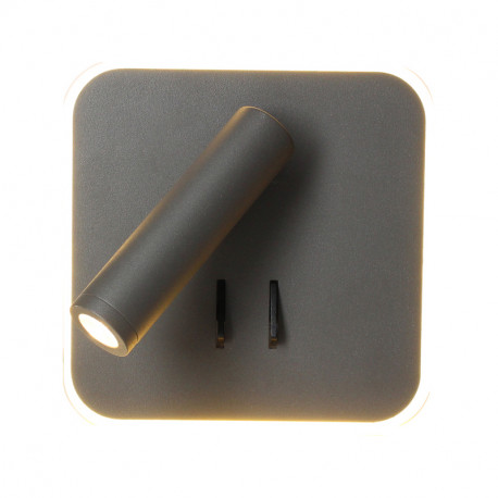 LISEUSE + CHEVET JAZZ 2 - INTER - 11W/3W - 827 - 770LM/210LM - ANTHRACITE - CARRE
