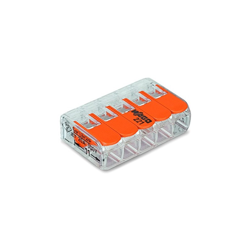 CONNECTEUR 5 FILS SOUPLE/RIGIDE 0,5 A 4² (la boite de 25) — free download
