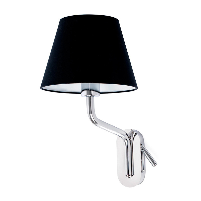                         APPLIQUE + LISEUSE ETERNA E27 +1W 830 CHROME ABAT JOUR NOIR (gauche)