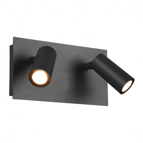 SPOT DOUBLE/APPLIQUE LED - 2X3W - 830 - 2X420LM - NOIR - IP54 