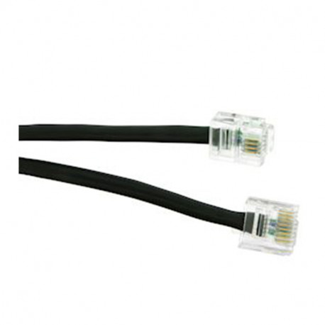 CORDON TELEPHONIQUE - NOIR - 2 PAIRES UTP - RJ45/RJ11 - 1m