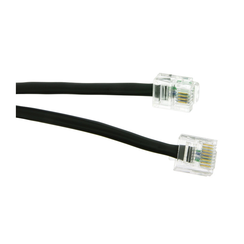                         CORDON TELEPHONIQUE NOIR 2 PAIRES UTP RJ45 - RJ11 / 1M