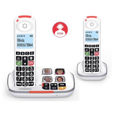 TELEPHONE - SS FIL - GROSSE TOUCHE - PHOTO - 2 COMBINES - RJ11 - (spécial senior)