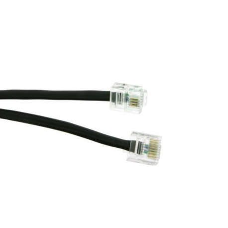 CORDON TELEPHONIQUE - NOIR - 2 PAIRES UTP - RJ45/RJ11 - 1m