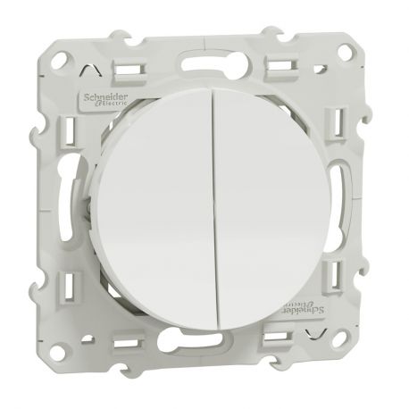 Va-et-vient et poussoir Odace 10A - Blanc