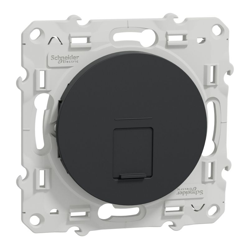                         Prise multimédia RJ45 Grade 3 Odace -Cat. 6 STP - anthracite