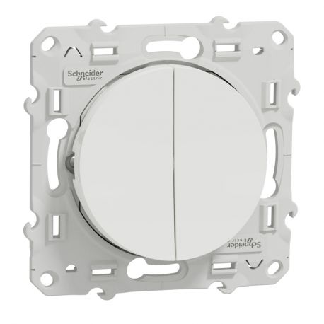 Odace double va et vient lumineux 10A - blanc