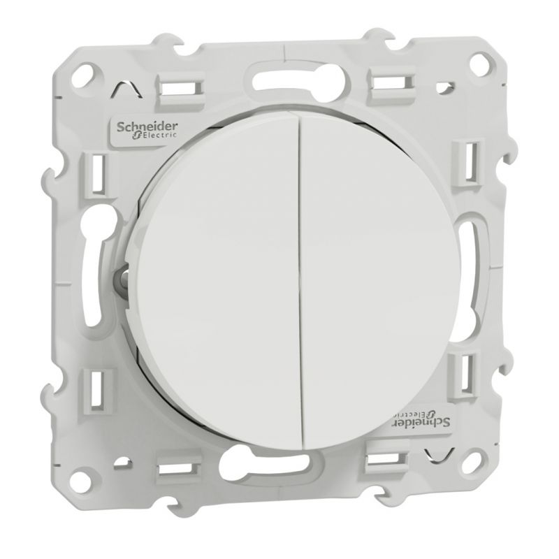                         Odace double va et vient lumineux 10A - blanc