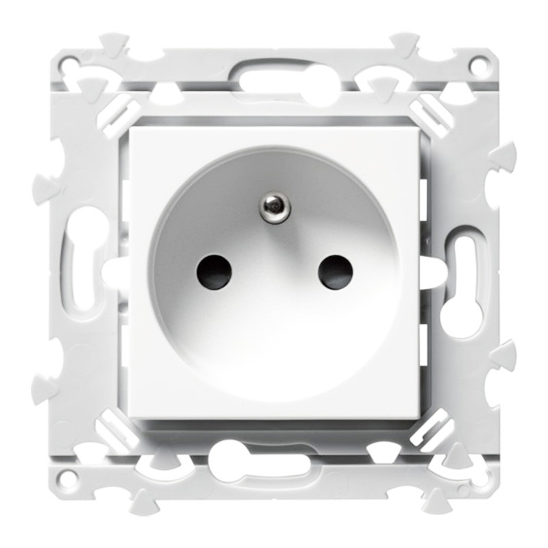                         Prise de courant 2P+T Essensya Hager - Blanc - 16A - 250V