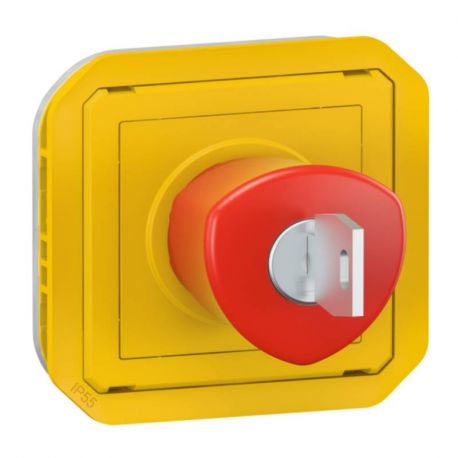 COUP DE POING D'URGENCE JAUNE - DEVERROUILLAGE A CLE - PLEXO