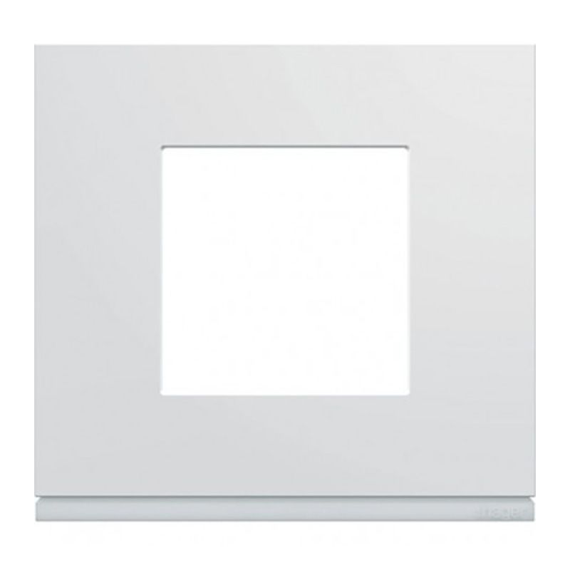                         Plaque Hager Gallery - Horizontale - 1 poste - Blanc Pure