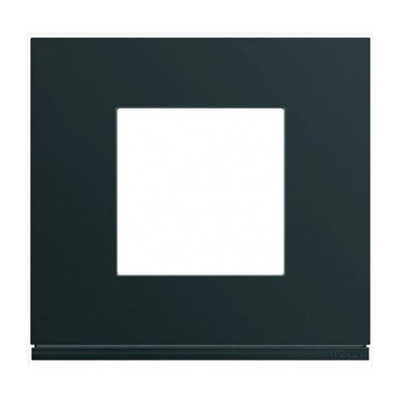                         Plaque Hager Gallery - Horizontale - 1 poste - Noir Night - Entraxe 71mm