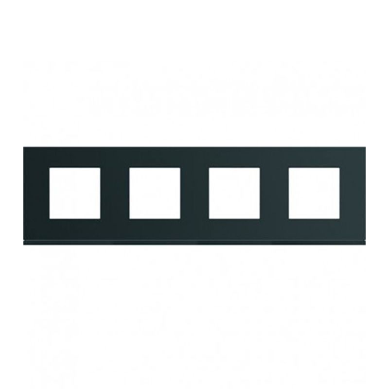                         Plaque Hager Gallery - Horizontale - 4 postes - Noir Night - Entraxe 71mm