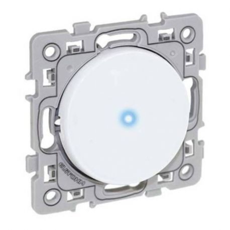 Bouton poussoir lumineux Square 1 poste - 10AX - 250V - Blanc