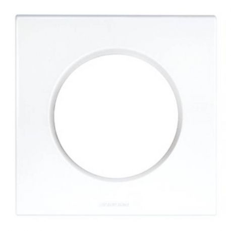 Plaque carrée monobloc Square Eur'Ohm - 1 poste - Blanc