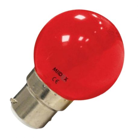 LED SPHERIQUE DECO DEPOLIE - B22 - 1W - ROUGE - Ø45