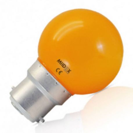 LED SPHERIQUE DECO DEPOLIE - B22 - 1W - ORANGE - Ø45