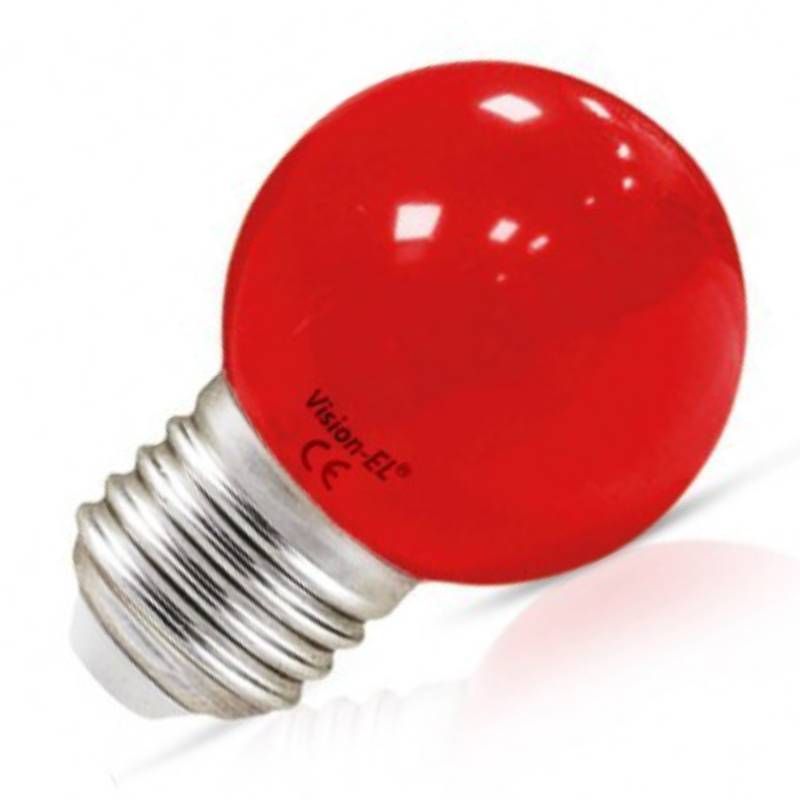                        LED SPHERIQUE DECO DEPOLIE - E27 - 1W - ROUGE - Ø45