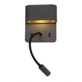 114117 - ARLUX] Lampe applique avec liseuse Emmy anthracite