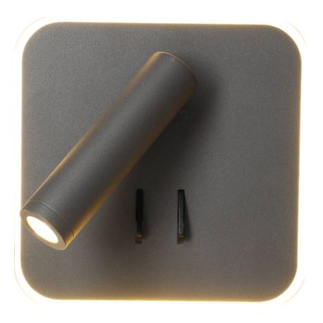 APPLIQUE + LISEUSE - JAZZ 2 - INTER - 11W/3W - 827 - 770LM/210LM - ANTHRACITE - CARRE