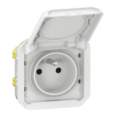 Prise de courant Plexo Legrand - 2P+T - 16A - 250V - Blanc