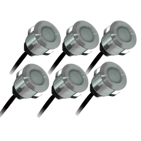 KIT 6 SPOTS - ENCASTRE DE SOL - PATIO - 4,5W - 860 - 6*15LM - 230V - INOX - IP67