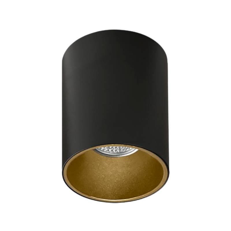                         SPOT PLAFOND - BRANCO - ROND - GU10 - NOIR/OR