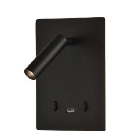 APPLIQUE + LISEUSE - MANAT - 12W/3W - 830 - 970LM - NOIR - USB A/C