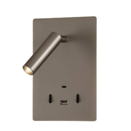 APPLIQUE + LISEUSE - MANAT - 12W/3W - 830 - 970LM - NICKEL MAT - USB A/C