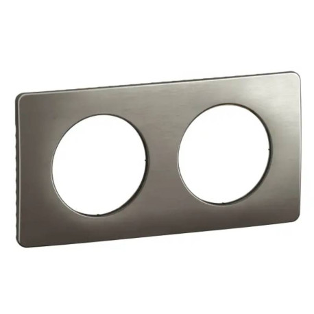 PLAQUE - 2 POSTES - ACIER SATINE - CELIANE