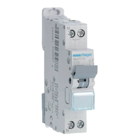 Disjoncteur 1P+N 4.5-6kA courbe C - 10A 1 module