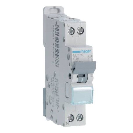 Disjoncteur 1P+N 4.5-6kA courbe C - 16A 1 module