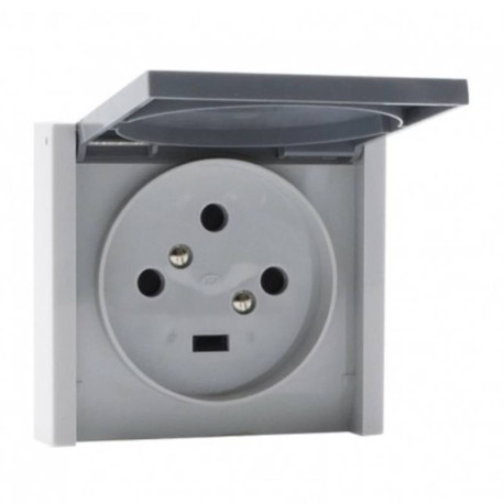 PRISE 3P+T - ENCASTRE - 20A - GRIS