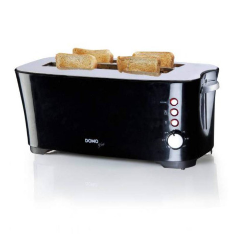 GRILLE PAIN - 2 FENTES - 4 TOASTS - 1350W - NOIR