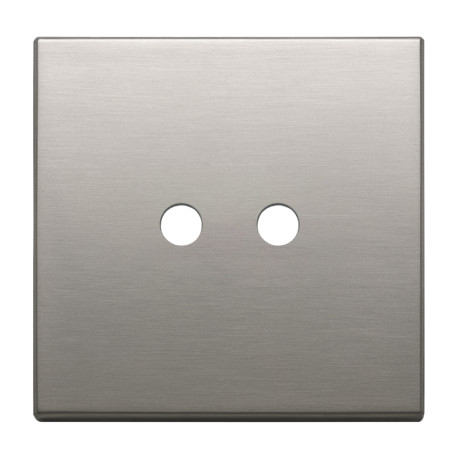 PLAQUE - 2 BOUTONS - EIKON TONDO - NICKEL BROSSE