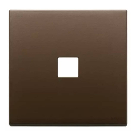 PLAQUE - 1 BOUTON - EIKON FLAT - BRONZE FONCE BROSSE