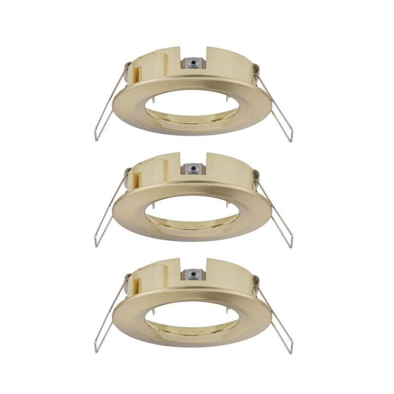                        Lot de 3 spots fixes Choose Paulmann - 3x10W max - 230V - Ø78mm - Laiton brossé - Dimmable