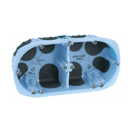 BOITE DE CLOISON SECHE - 2 POSTES - Ø67 - ETANCHE A L'AIR - P40mm