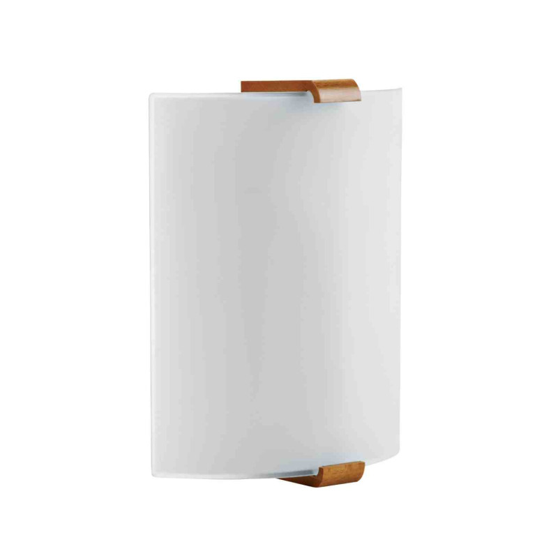                         1821 - Applique murale intérieure AURA Aric - E27 - Max.60W - Merisier/ Opale
