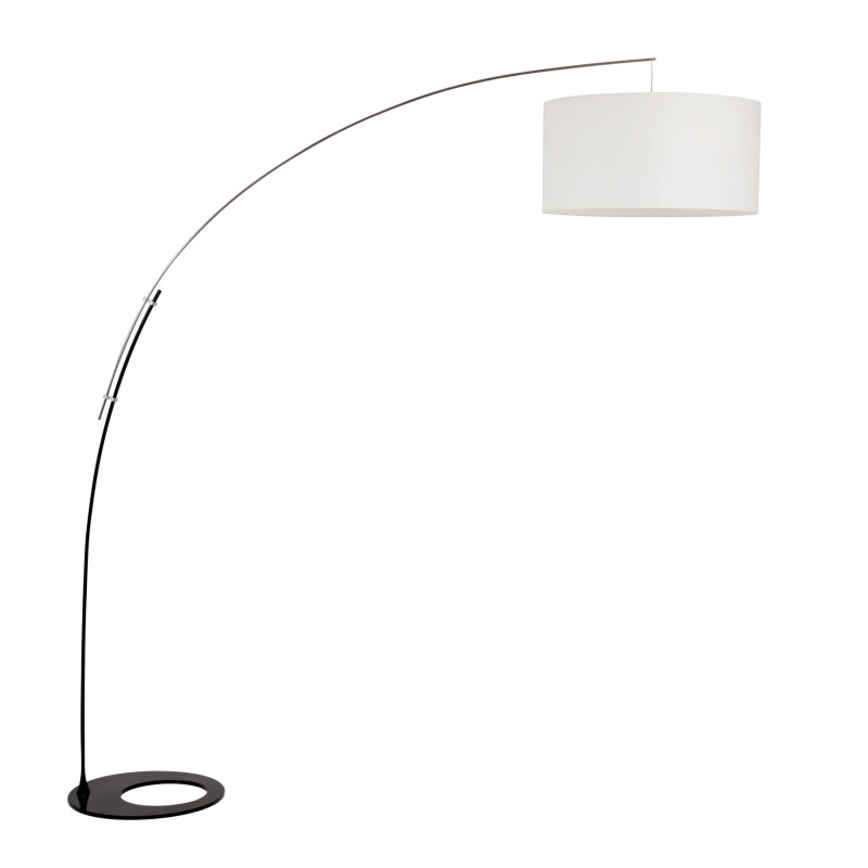                         LAMPADAIRE - CAPEC LS - E27 - NOIR/CHROME - ABJ BLANC - Ø600
